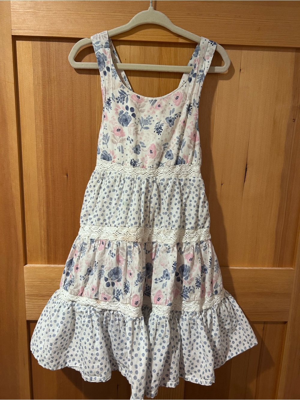 Tommy Bahama White Floral Tiered Sundress with Blue and Pink Prints